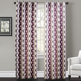 Two Panels  Contemporary Warm Colors Overlapping Lattice Curtains Drapes  