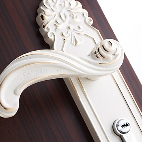 Contemporary Zinc Alloy White Keyed Entry Door Lock  