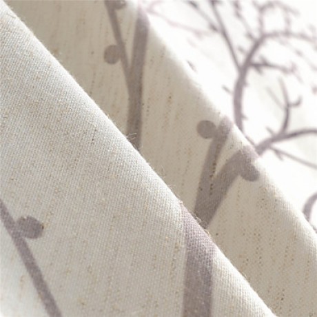 Linen Tree Printing Curtain Two Panel Curtains Drapes  