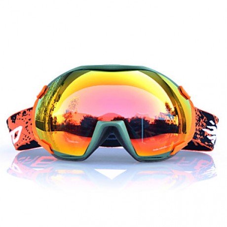 Green Frame  Orange Sensor Skiing Snow Goggles  