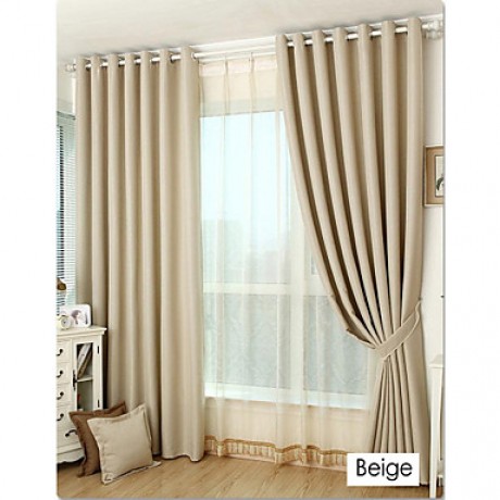 Country Curtains? Room Darkening Faux Linen Jacquard Solid Curtain Two Panels   