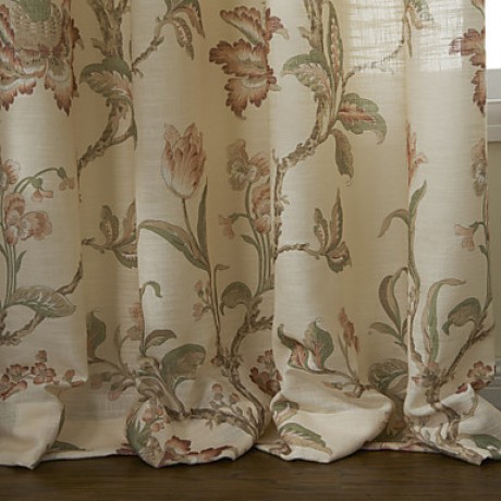 Two Panels  Country Summer Floral Energy Saving Lined Curtain   