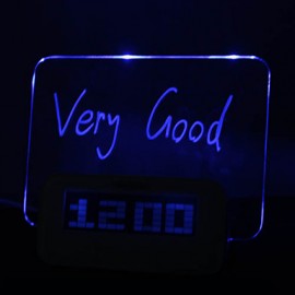 Message Board Blue Light Digital Alarm Clock with 4 USB Port Hub (USB)  