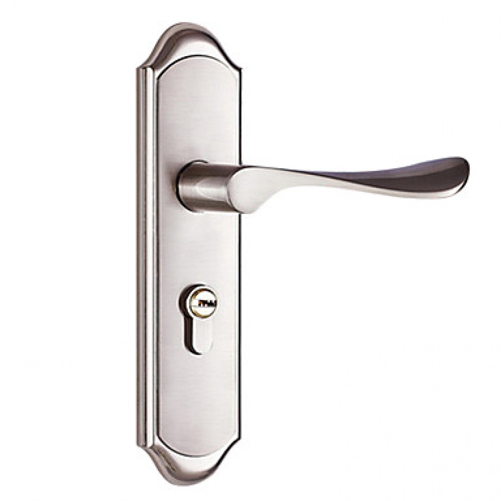 Zinc Alloy wire drawing stainless steel modern Wooden door lock(CX50-6015-1)  