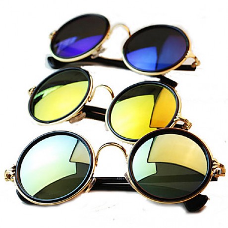 Sunglasses Men / Women / Unisex's Classic / Retro/Vintage / Sports Round Silver / Gold / Pink / Blue / Green Sunglasses Full-Rim  