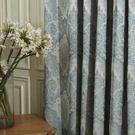 Two Panels  Jacquard European High Quality Energy Saving Curtain Drape   