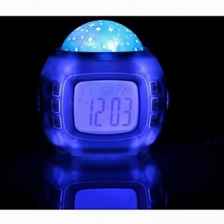 Fashion Star Dazzle Colour Projection Luminous LED Alarm Clock  