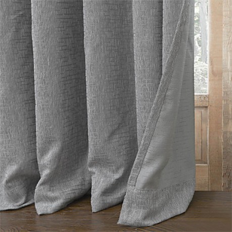 Modern Two Panels Solid Grey Living Room Poly  Cotton Blend Blackout Curtains Drapes  