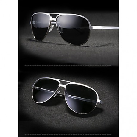 Sunglasses Men's Lightweight / Polarized Browline Black / Silver / Gold Sunglasses / Sports Full-Rim  