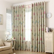 Two Panels Owl Kids  Blackout Printing Curtains Shades  