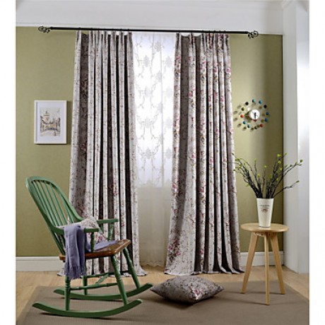 Country Curtains? Blackout Printing Flower Three Color Curtains Drapes Two Panel  