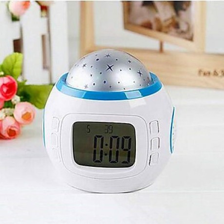 Fashion Star Dazzle Colour Projection Luminous LED Alarm Clock  