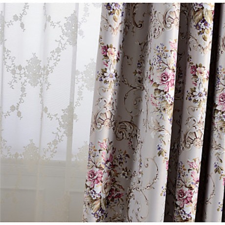 Country Curtains? Blackout Printing Flower Three Color Curtains Drapes Two Panel  